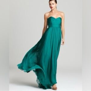 J. Crew Strapless Emerald Gown